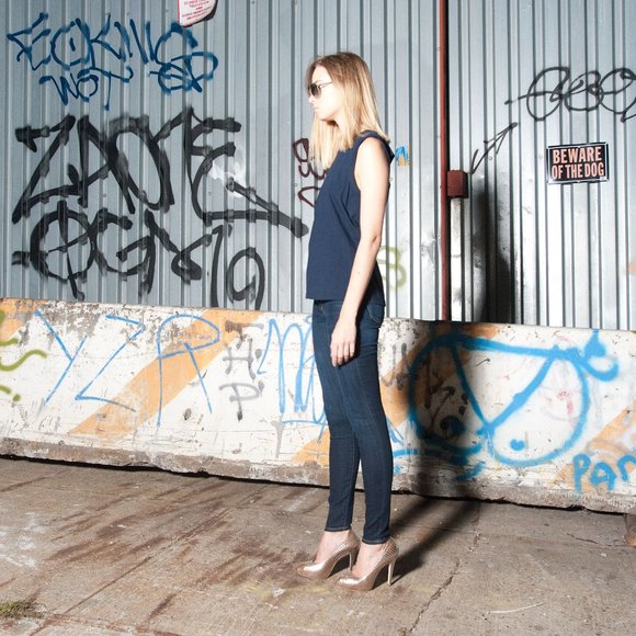 NWOT JOIE Navy Denim Skinny Leggings Jeans Pants Sz US 26 Made in USA MSRP $208 - Picture 12 of 16